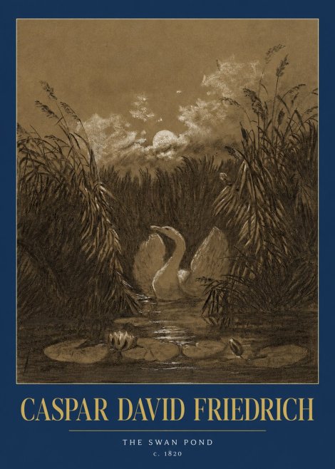 Caspar David Friedrich The Swan Pond No2 - Plakát