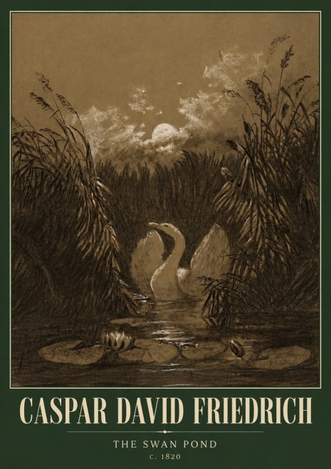 Caspar David Friedrich The Swan Pond No5 - Plakát