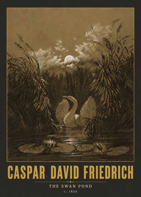 Caspar David Friedrich The Swan Pond No6 - Plakát