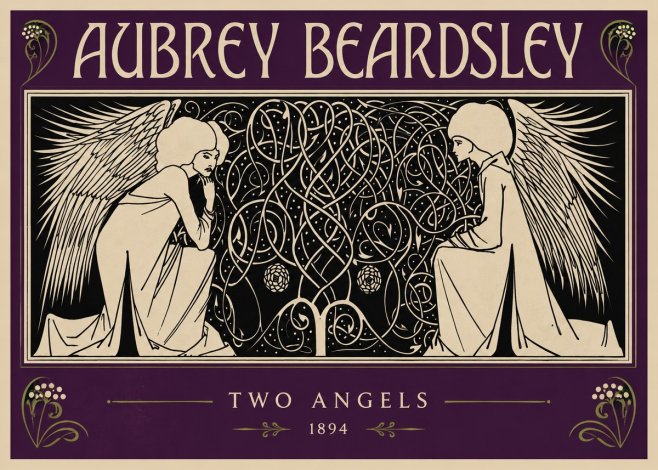 Aubrey Beardsley Two Angels No2 - Plakát