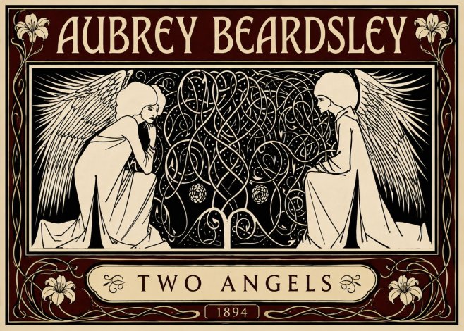 Aubrey Beardsley Two Angels No5 - Plakát