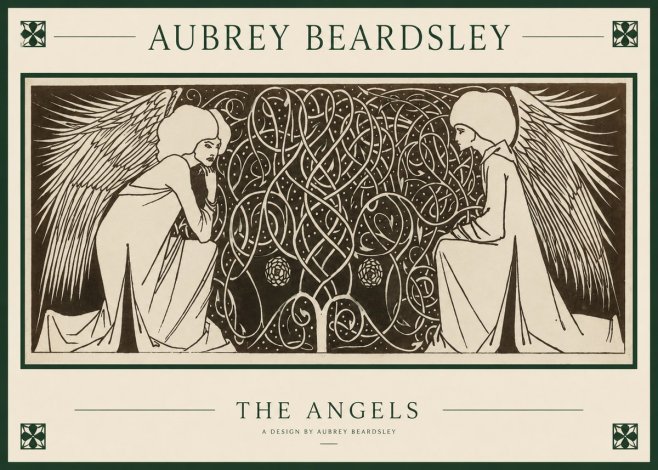 Aubrey Beardsley Two Angels No6 - Plakát
