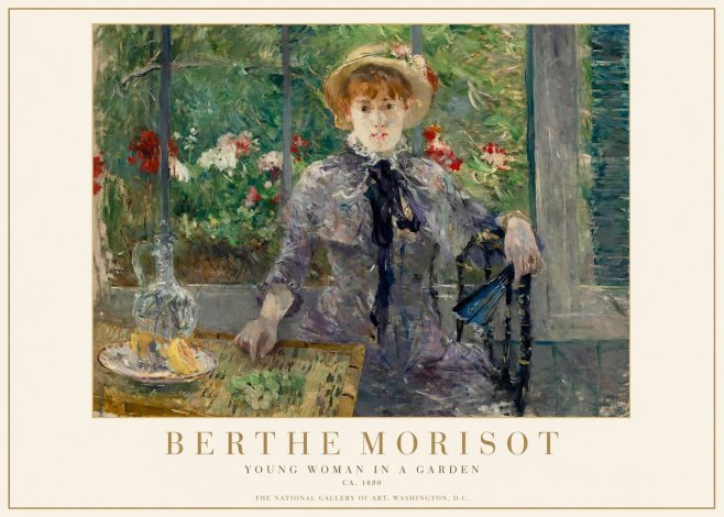 Berthe Morisot Young Woman Seated by a Window (Jeune Femme Assise À La Fenêtre) No2 - Plakát