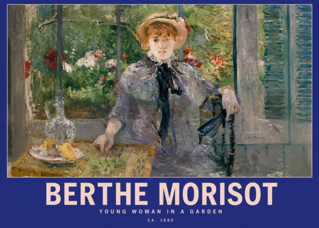 Berthe Morisot Young Woman Seated by a Window (Jeune Femme Assise À La Fenêtre) No3 - Plakát