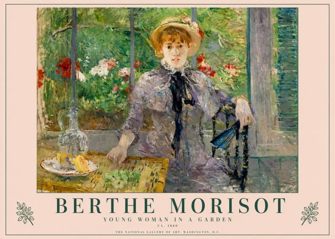 Berthe Morisot Young Woman Seated by a Window (Jeune Femme Assise À La Fenêtre) No4 - Plakát