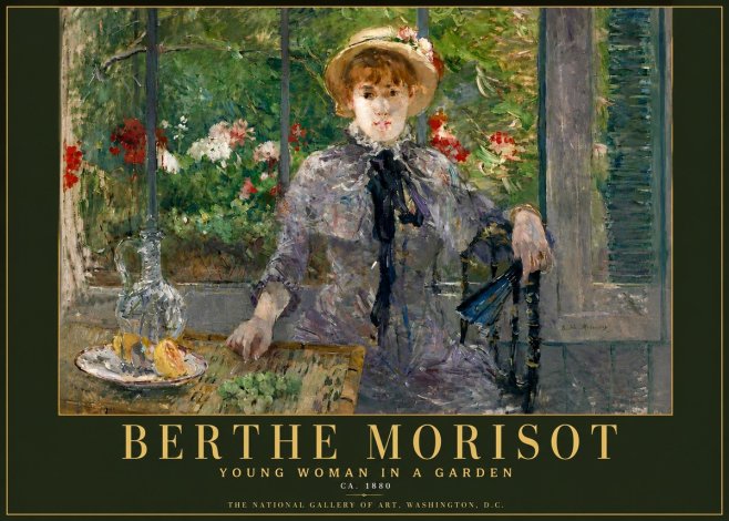 Berthe Morisot Young Woman Seated by a Window (Jeune Femme Assise À La Fenêtre) No6 - Plakát