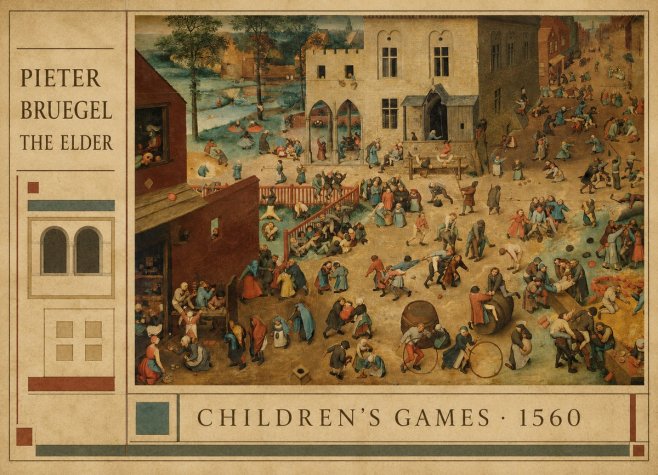 Pieter Bruegel Children's Games I No4 - Plakát