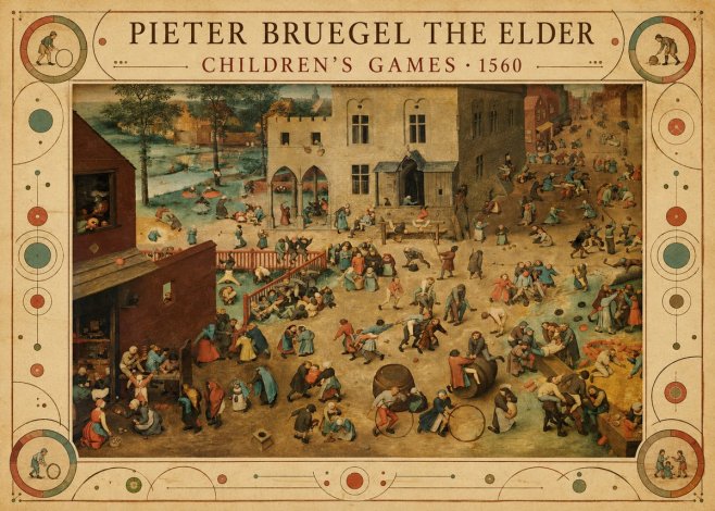 Pieter Bruegel Children's Games I No5 - Plakát