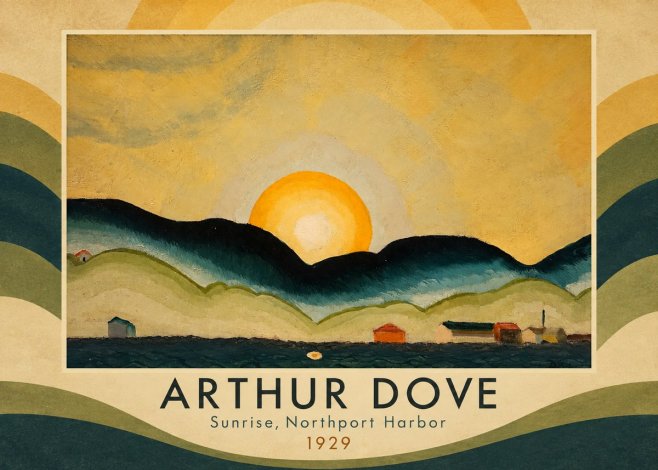 Arthur Dove Sunrise, Northport Harbor No1 - Plakát
