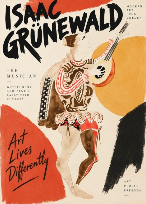 Isaac Grünewald The Lute Player No4 - Plakát