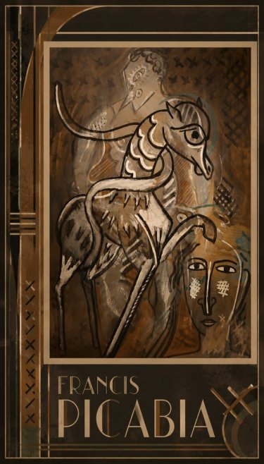 Francis Picabia Stylized Figures and Horse No1 - Plakát