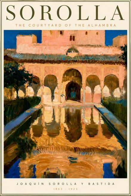 Sorolla The Courtyard of the Alhambra No3 - Plakát