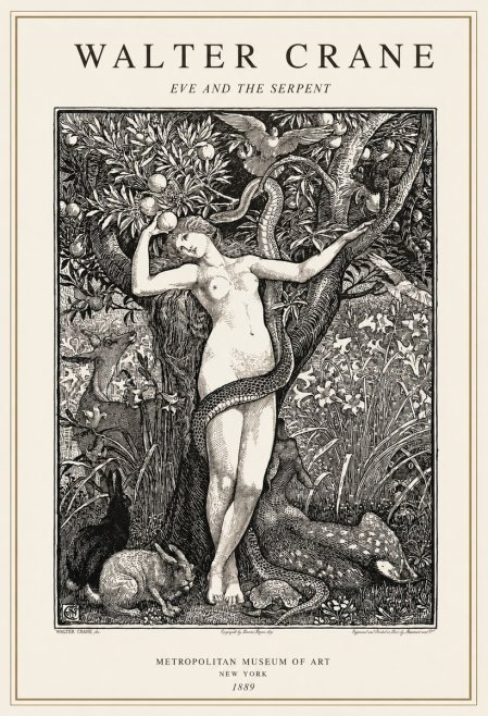 Walter Crane Eve and the Serpent No1 - Plakát
