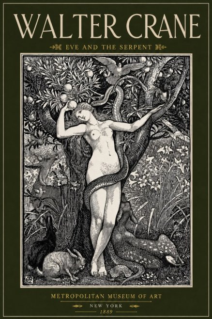Walter Crane Eve and the Serpent No4 - Plakát