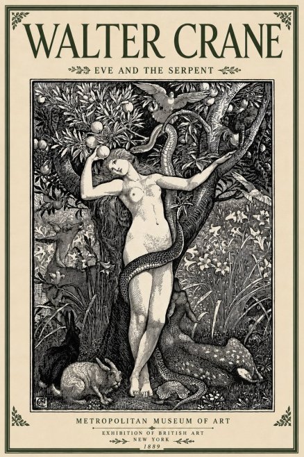 Walter Crane Eve and the Serpent No5 - Plakát