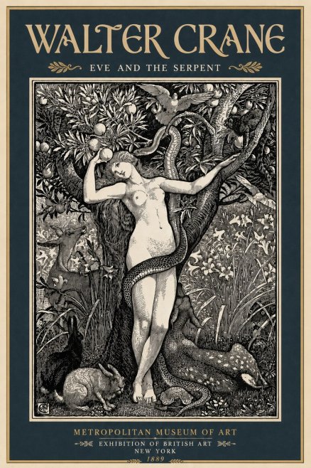 Walter Crane Eve and the Serpent No6 - Plakát