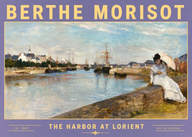 Berthe Morisot The Harbor at Lorient No5 - Plakát