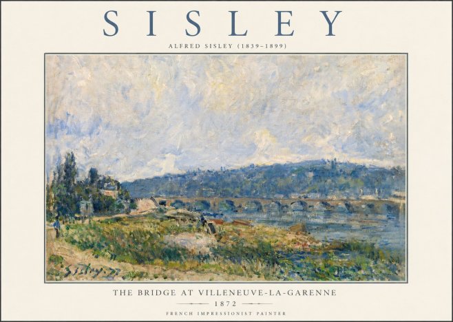 Sisley The Bridge at Villeneuve-la-garenne III No3 - Plakát