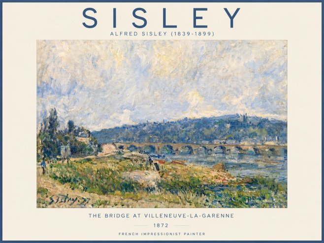 Sisley The Bridge at Villeneuve-la-garenne III No4 - Plakát