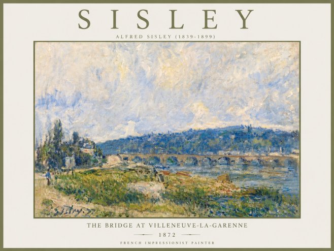 Sisley The Bridge at Villeneuve-la-garenne III No5 - Plakát