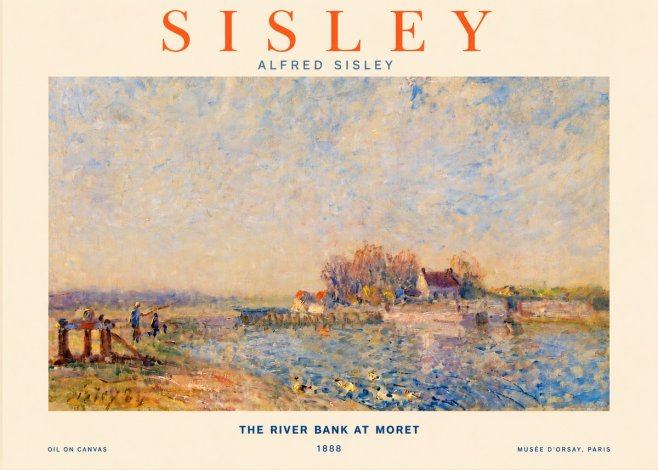Sisley The River Bank at Moret No3 - Plakát
