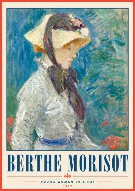 Berthe Morisot Young Woman in a Hat No5 - Plakát