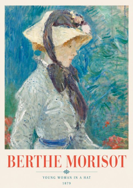 Berthe Morisot Young Woman in a Hat No6 - Plakát