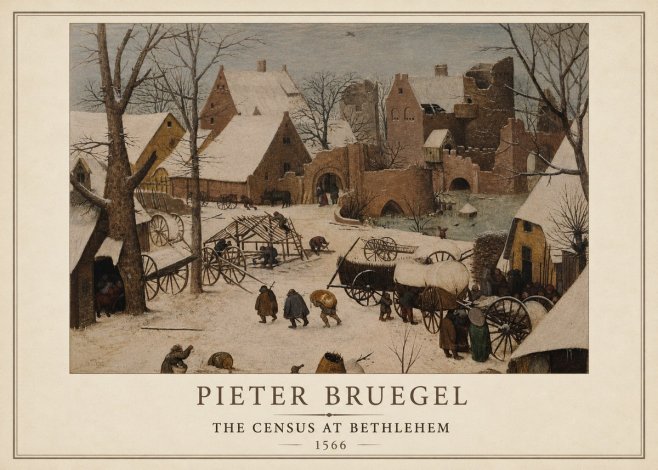 Pieter Bruegel The Census at Bethlehem I No1 - Plakát