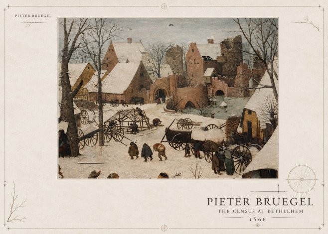 Pieter Bruegel The Census at Bethlehem I No3 - Plakát