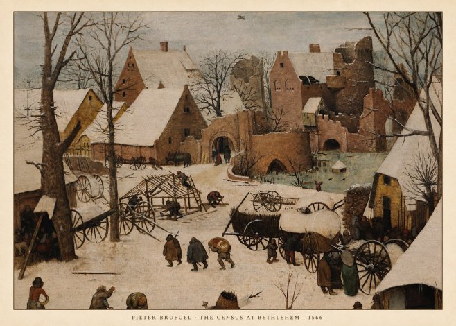Pieter Bruegel The Census at Bethlehem I No5 - Plakát