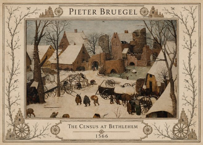 Pieter Bruegel The Census at Bethlehem I No6 - Plakát