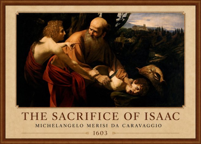 Michelangelo Merisi da Caravaggio The Sacrifice of Isaac I No1 - Plakát
