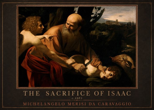 Michelangelo Merisi da Caravaggio The Sacrifice of Isaac I No4 - Plakát
