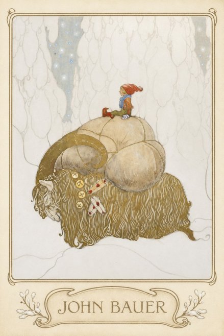 John Bauer The Boy and the Musk Ox No3 - Plakát