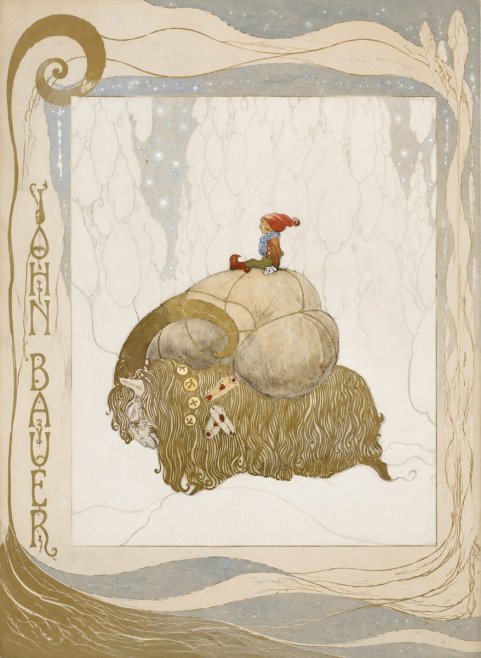 John Bauer The Boy and the Musk Ox No6 - Plakát