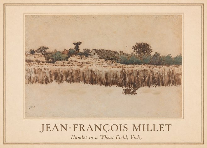 Jean-François Millet Hamlet in a Wheat Field, Vichy No1 - Plakát
