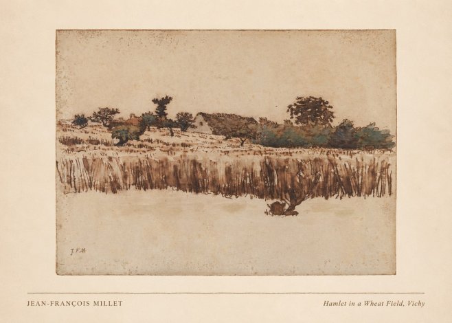 Jean-François Millet Hamlet in a Wheat Field, Vichy No3 - Plakát