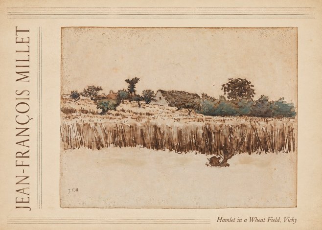 Jean-François Millet Hamlet in a Wheat Field, Vichy No4 - Plakát