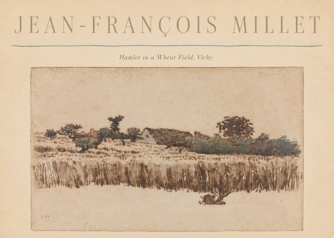 Jean-François Millet Hamlet in a Wheat Field, Vichy No6 - Plakát
