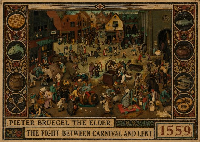 Pieter Bruegel The Fight Between Carnival and Lent II No2 - Plakát