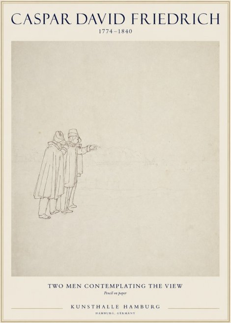 Caspar David Friedrich Two Men Contemplating the View No1 - Plakát
