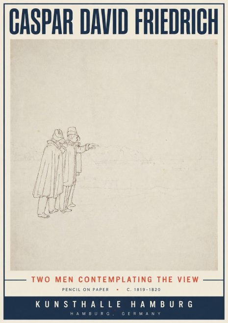 Caspar David Friedrich Two Men Contemplating the View No5 - Plakát