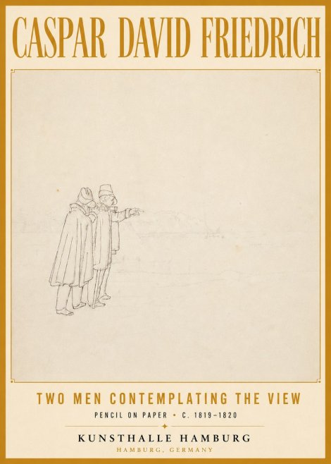 Caspar David Friedrich Two Men Contemplating the View No6 - Plakát