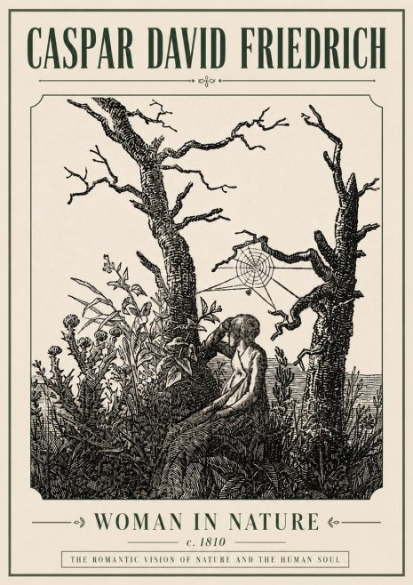 Caspar David Friedrich Woman in Nature No6 - Plakát