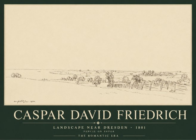 Caspar David Friedrich View of the Countryside Near Dresden No5 - Plakát