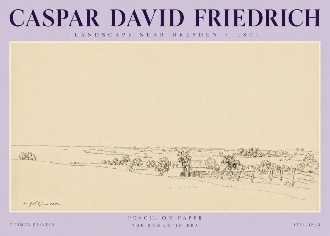 Caspar David Friedrich View of the Countryside Near Dresden No6 - Plakát