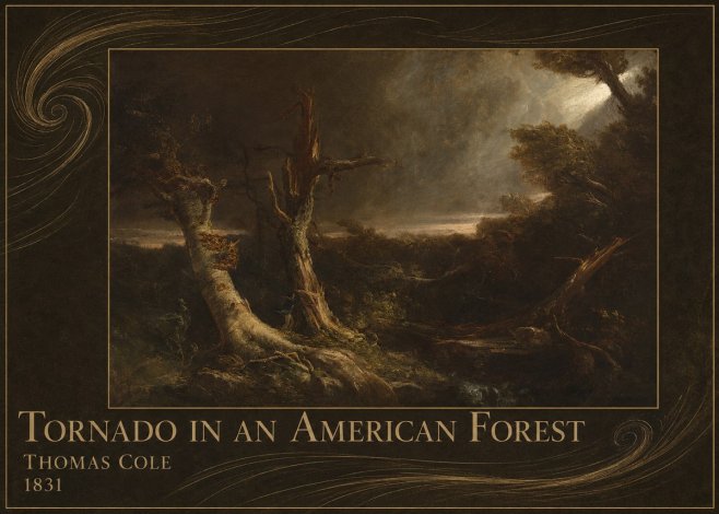 Thomas Cole Tornado in an American Forest No2 - Plakát