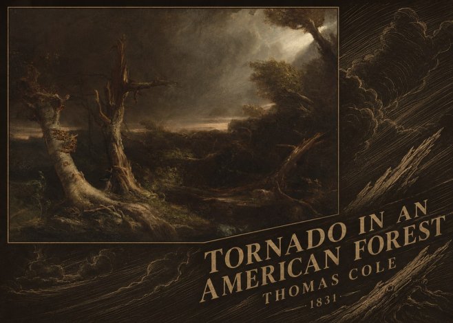 Thomas Cole Tornado in an American Forest No5 - Plakát