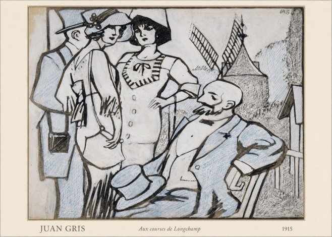 Juan Gris Aux Courses De Longchamp No4 - Plakát