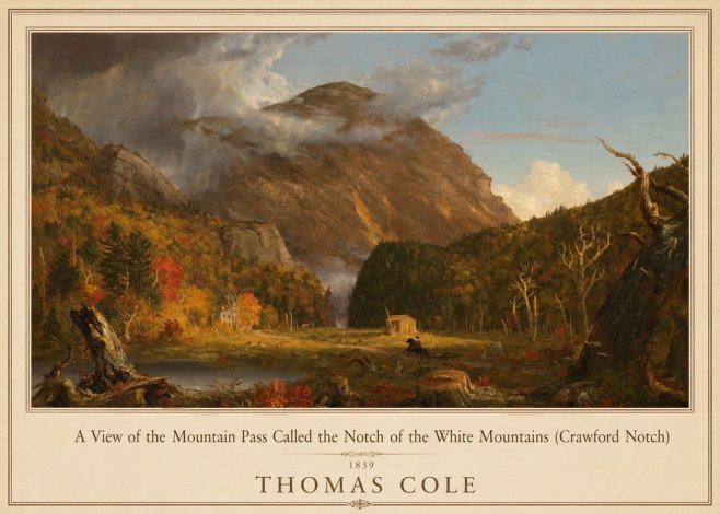 Thomas Cole A View of the Mountain Pass Called the Notch of the White Mountains (Crawford Notch) I No1 - Plakát